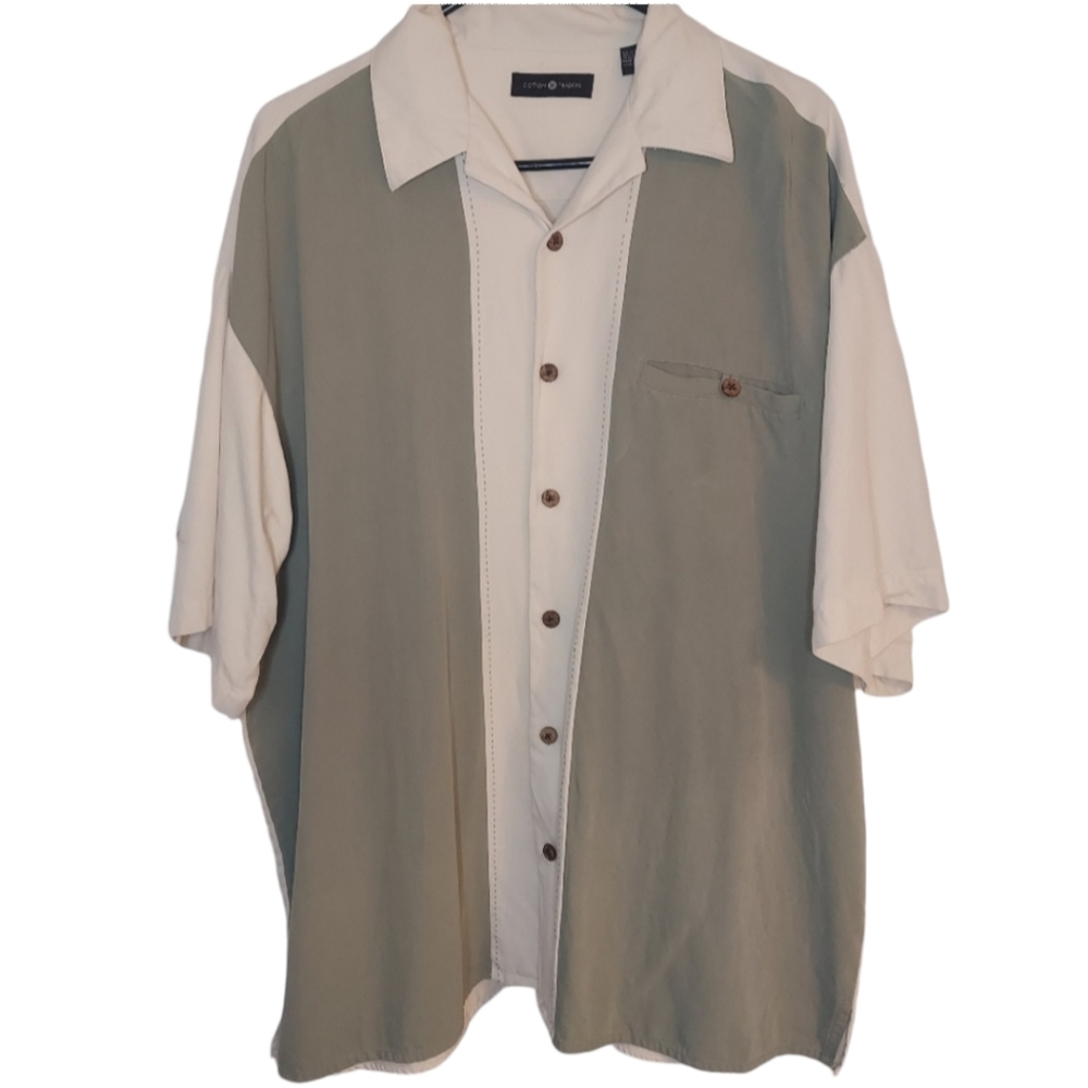 Vintage Cotton Traders Silk Colorblock Sports Shirt Size XL VGUC